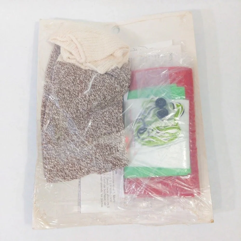 Vtg Leisure Arts JINKGLES Sock Monkey Kit Christmas Elf Doll 21